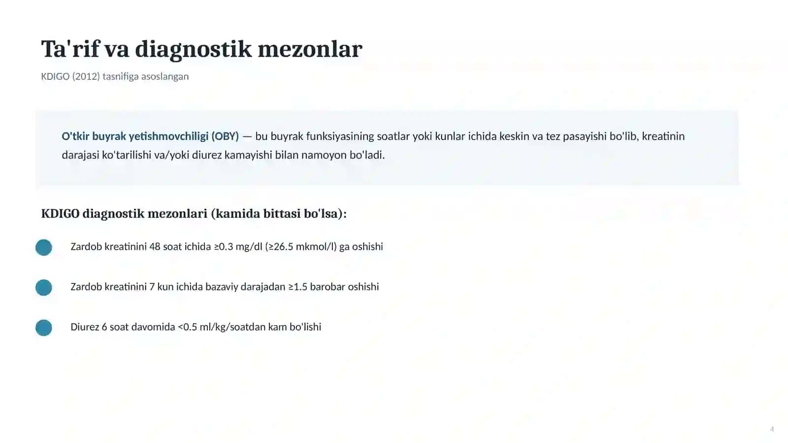 NEFROLOGIYA: SHOSHILINCH HOLATLAR 4