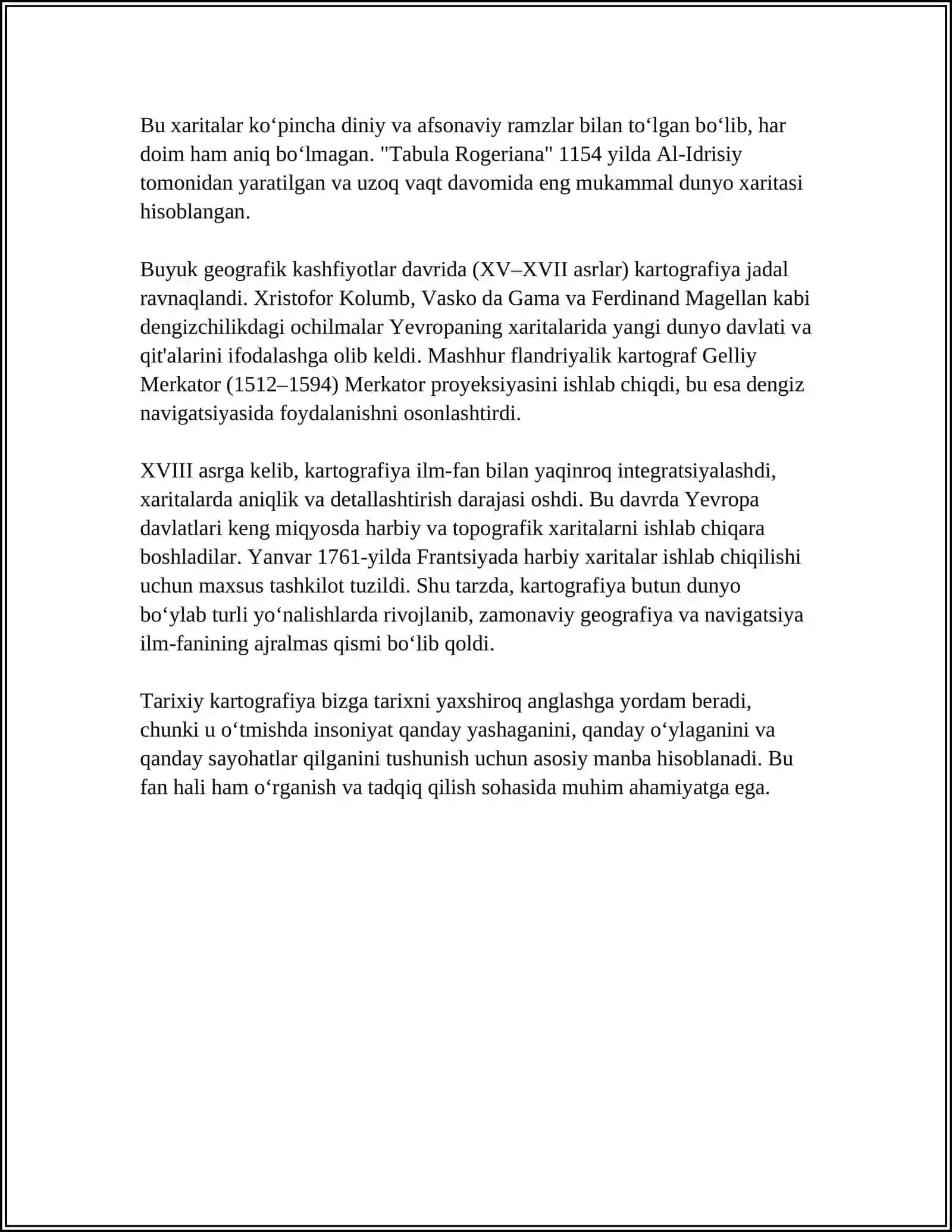 TARIXIY KARTOGRAFIYANING SHAKLLANISHI TARAQQIYOTI MAVZUSIDA TEZIS TAYYORLASH 4