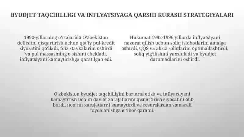 Mustaqillik yillaridao’zbekiston Respublikasi byudjet siyosati 4