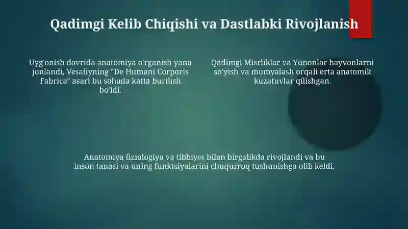 Anatomiya fanining rivojlanish tarixi va boshqa fanlar bilan aloqasi 4