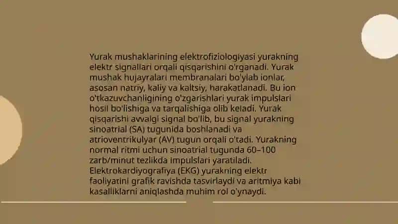 Yurak mushaklarining fiziologik vazifalari.Normal EKG 4