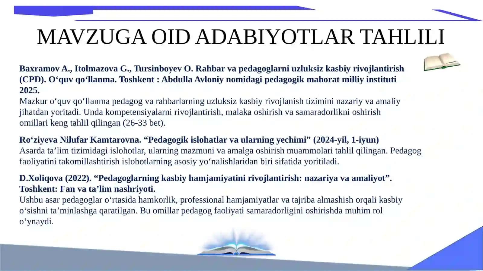 Pedagoglar faoliyati samaradorligini oshirish 4
