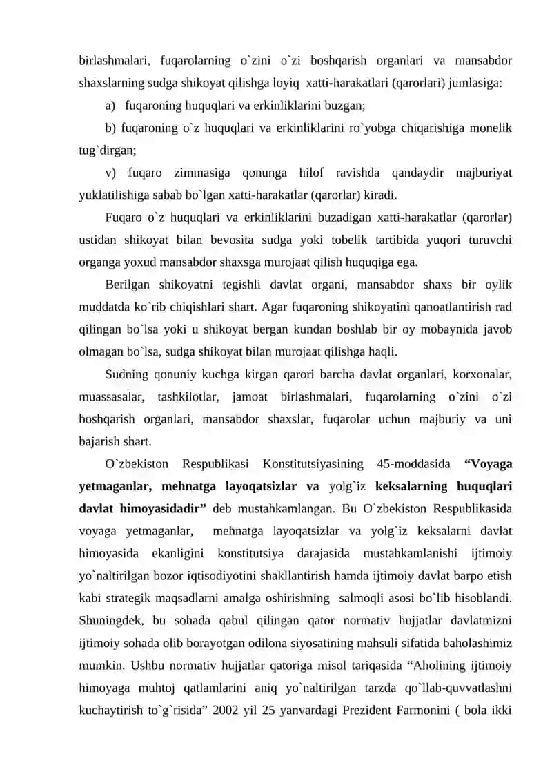 Fuqarolarning huquq va erkinliklarining kafolatlari 4