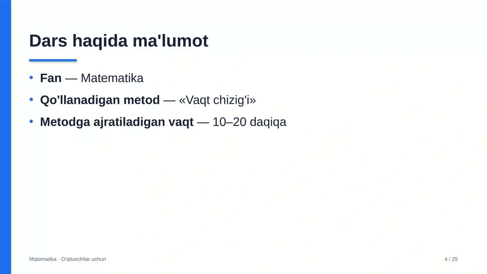 matematika darslarida vaqt chizig'i metodidan foydalanish 6683 4