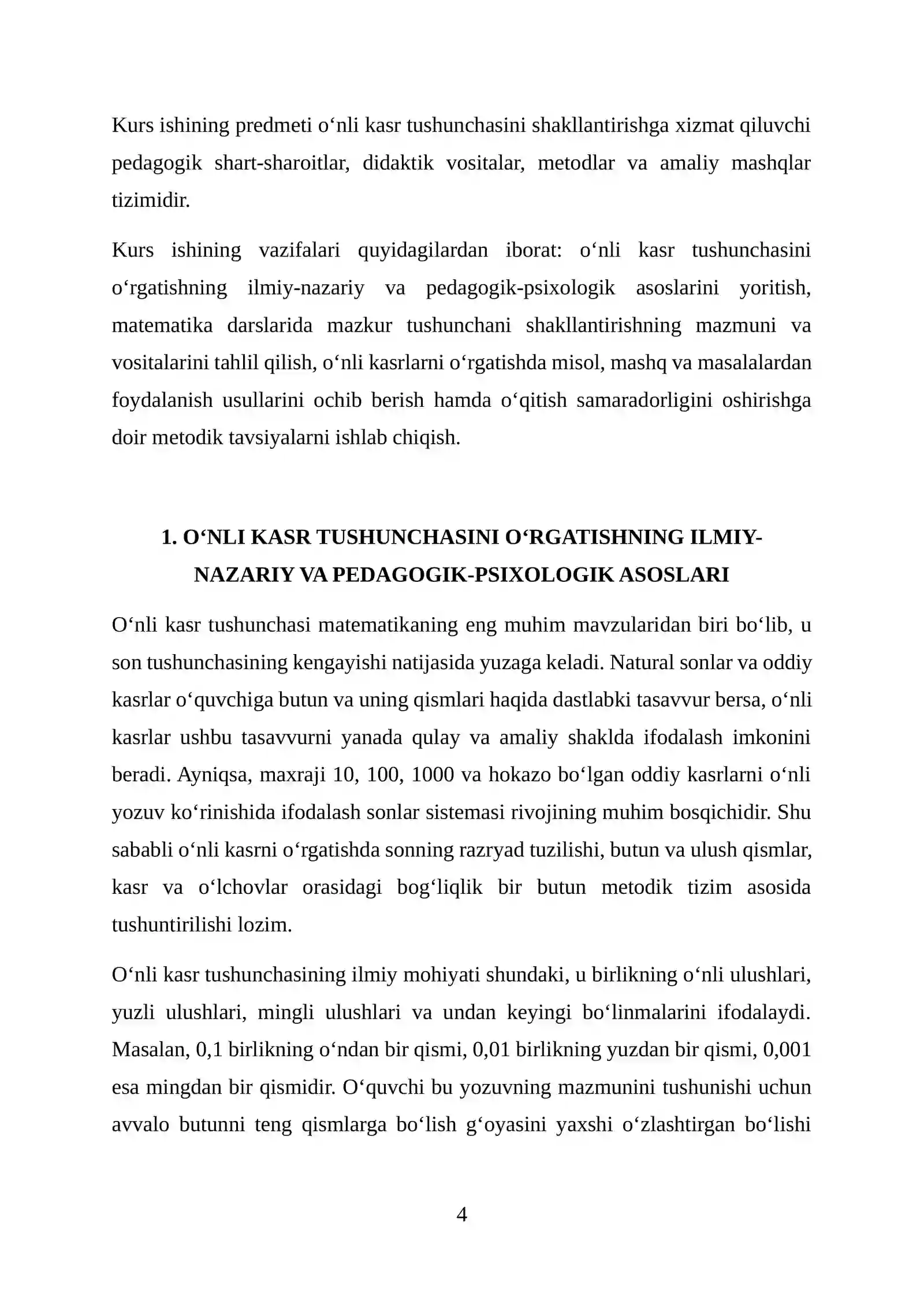 O‘NLI KASR TUSHUNCHASINI O‘RGATISH METODIKASI 4
