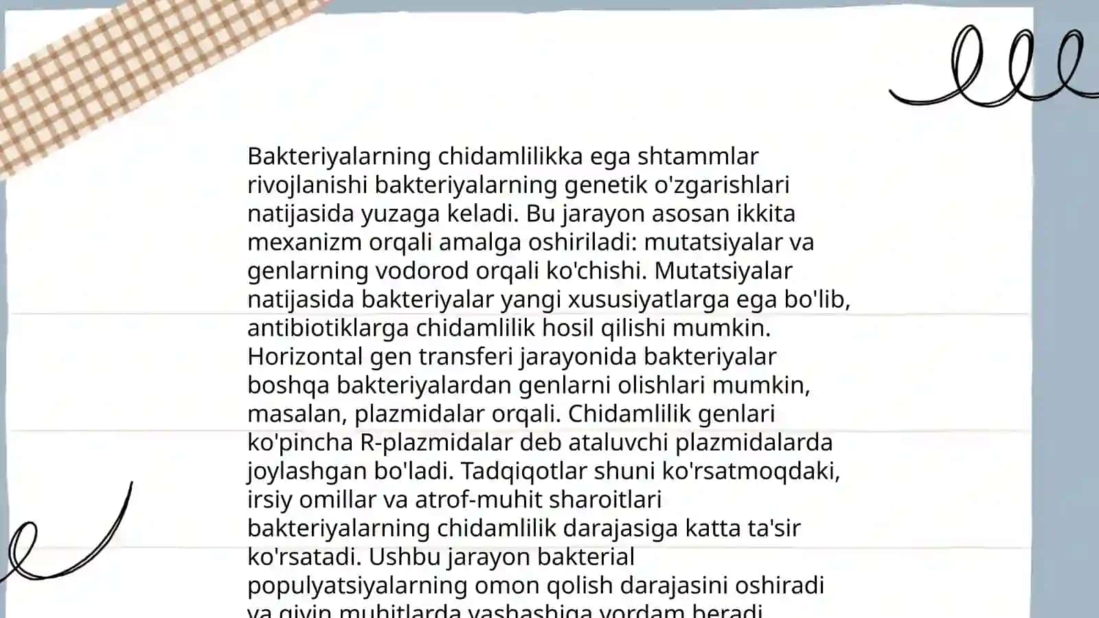 Kimyoterapevtik preparatlar va antibiotiklarga bakterialarning chidamli shtammlarining shakllanish mexanizmlari 4