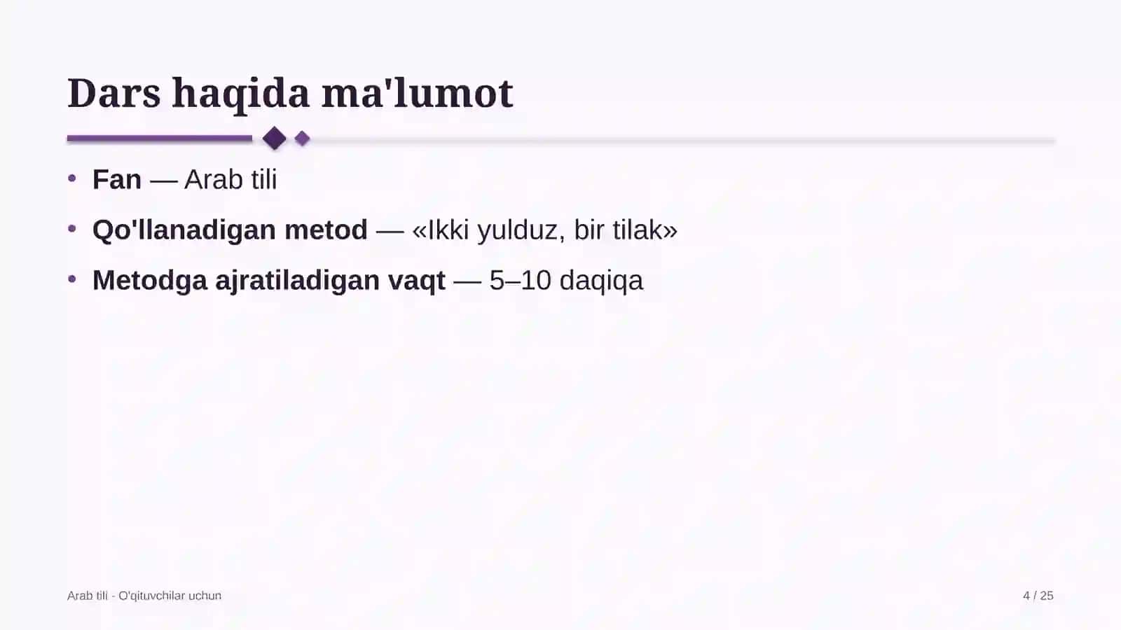 arab tili darslarida ikki yulduz bir tilak metodidan foydalanish 4977 4