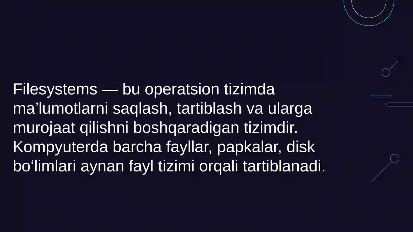 Filesystems haqida tushuncha 4