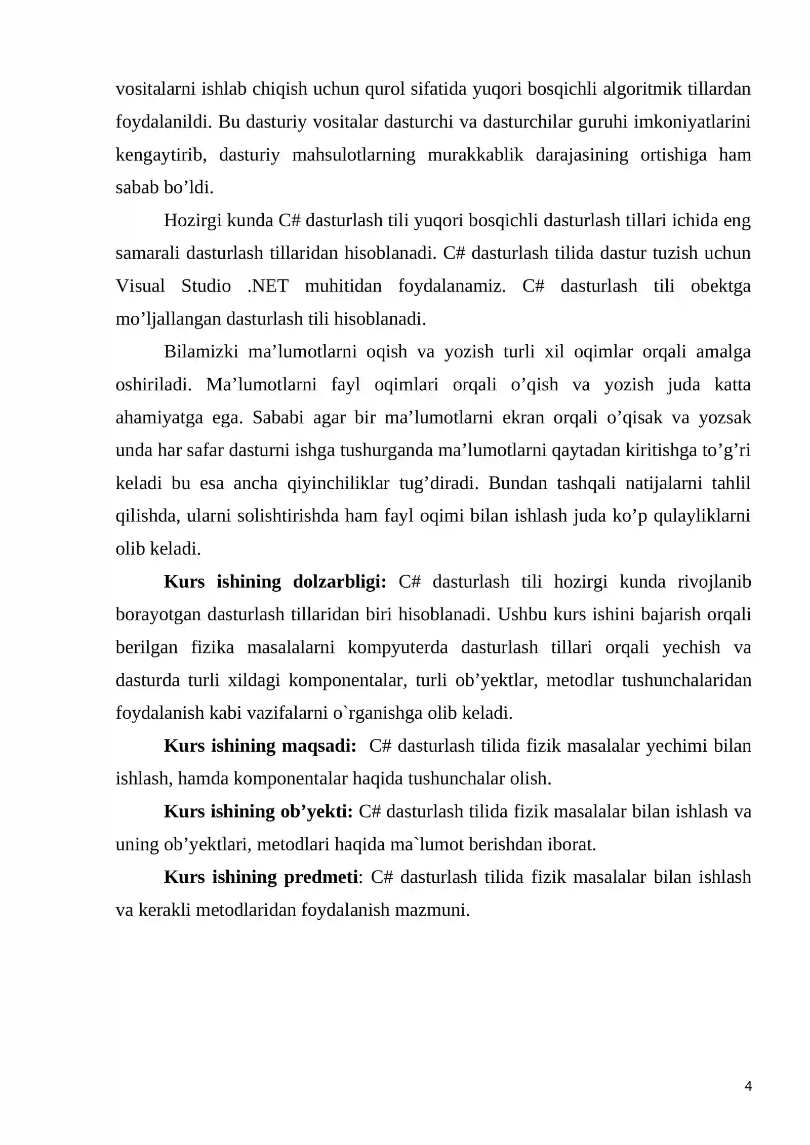 C# dasturlash tilida Fizik masalalarni yechishga doir dastur yaratish 4