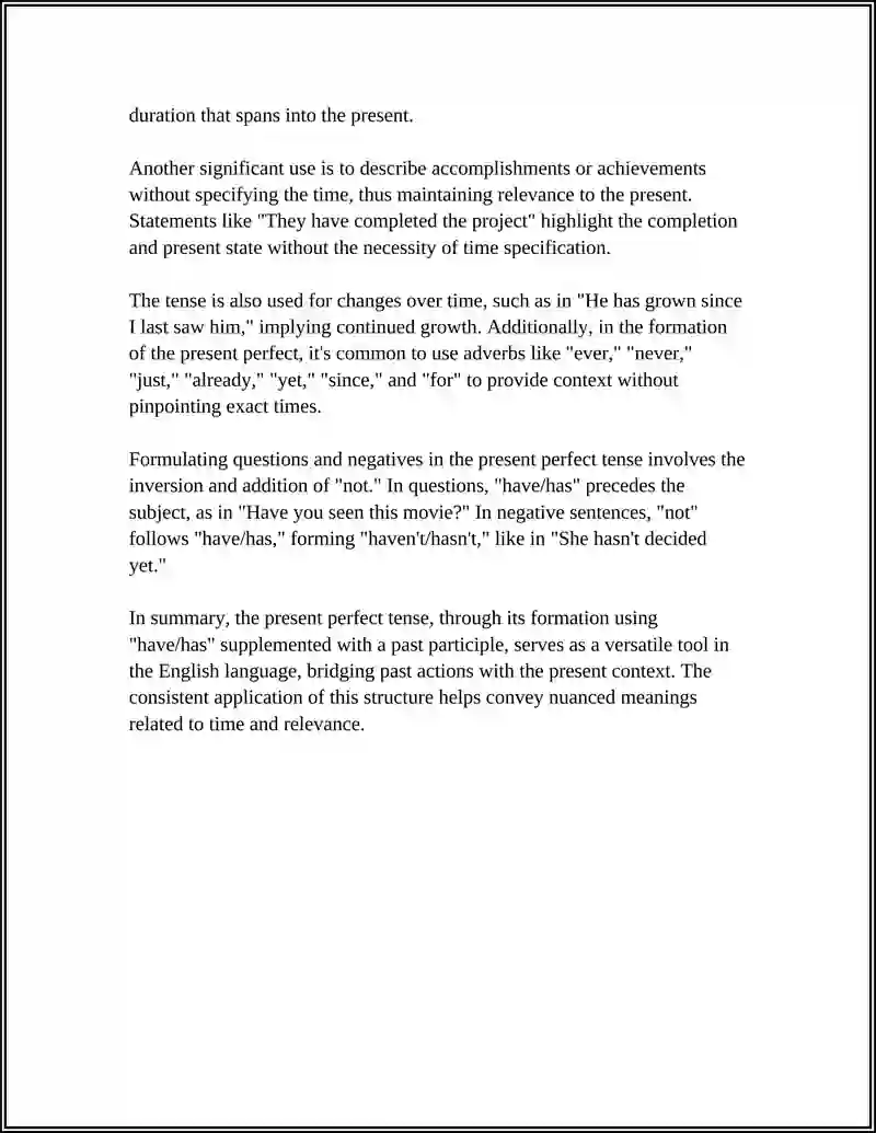 PRESENT PERFECT TENSE 4