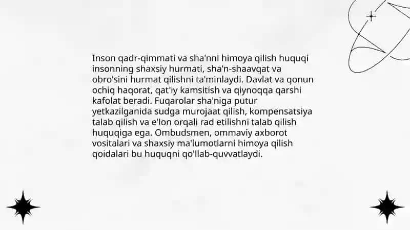 Shaxsiy huquq va erkinliklar 4