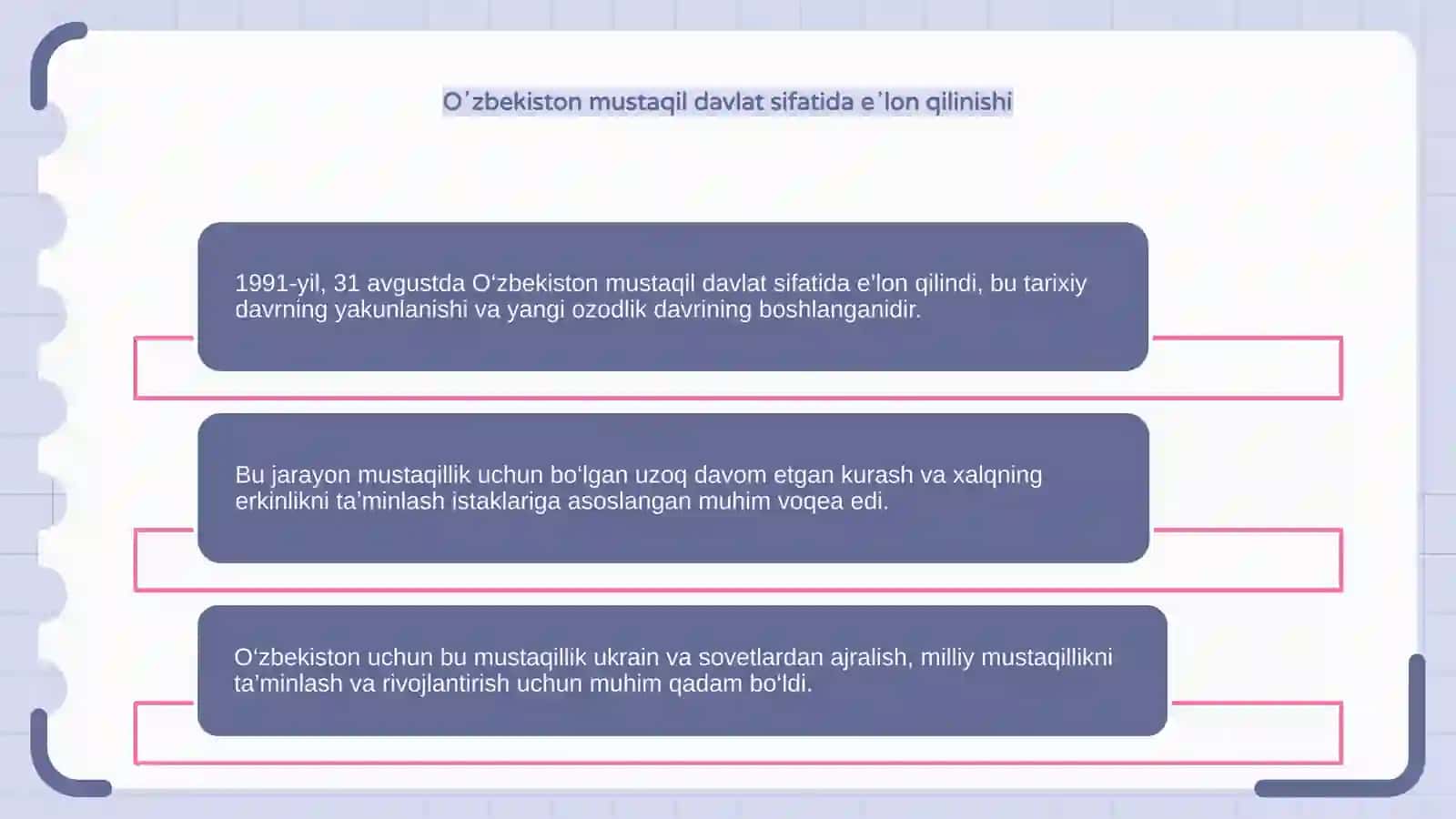 1991-yil – Oʻzbekiston mustaqilligiga eltgan tarixiy jarayonlar 4