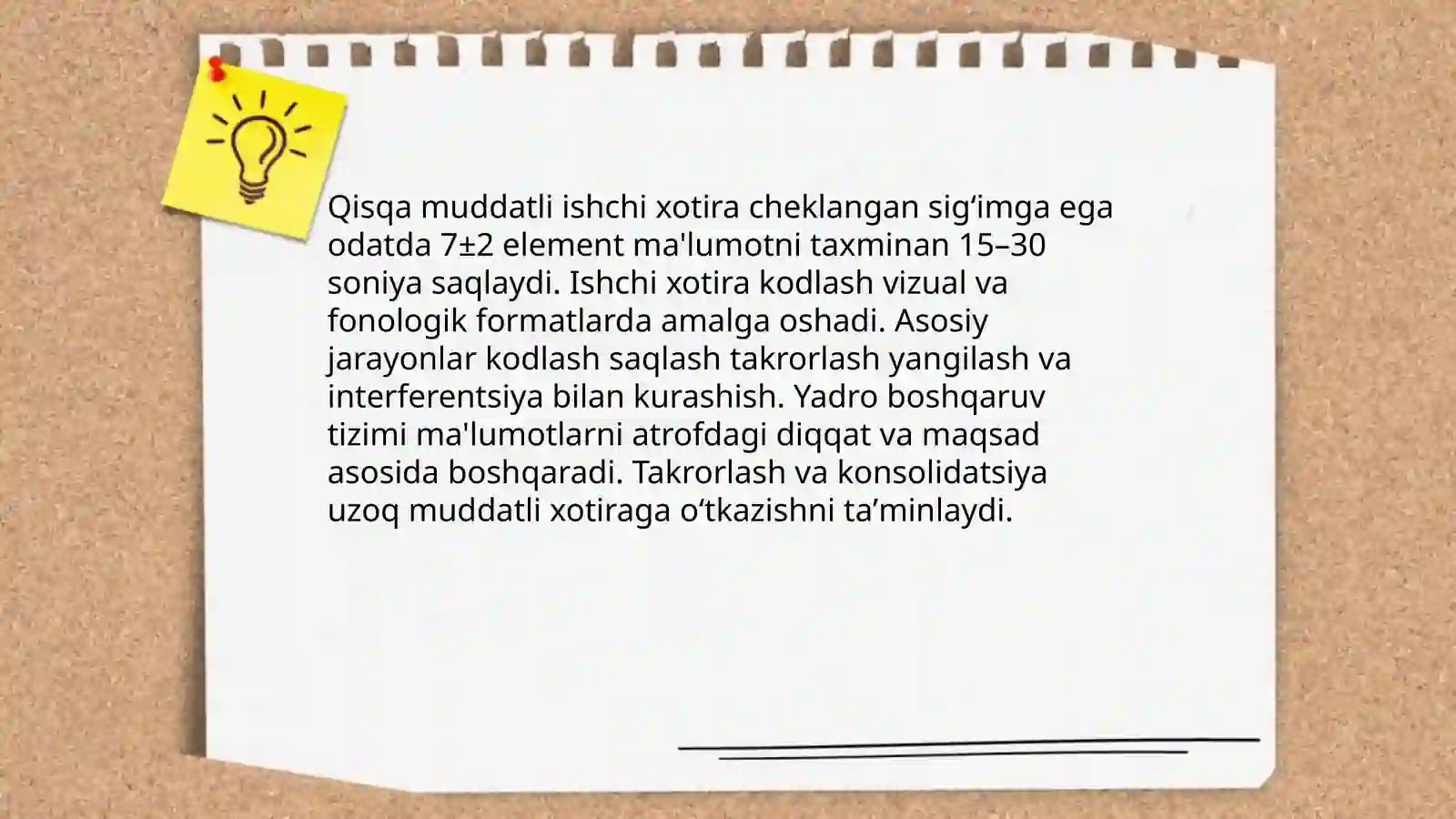 Sensorli xotira va uning jarayoni 4