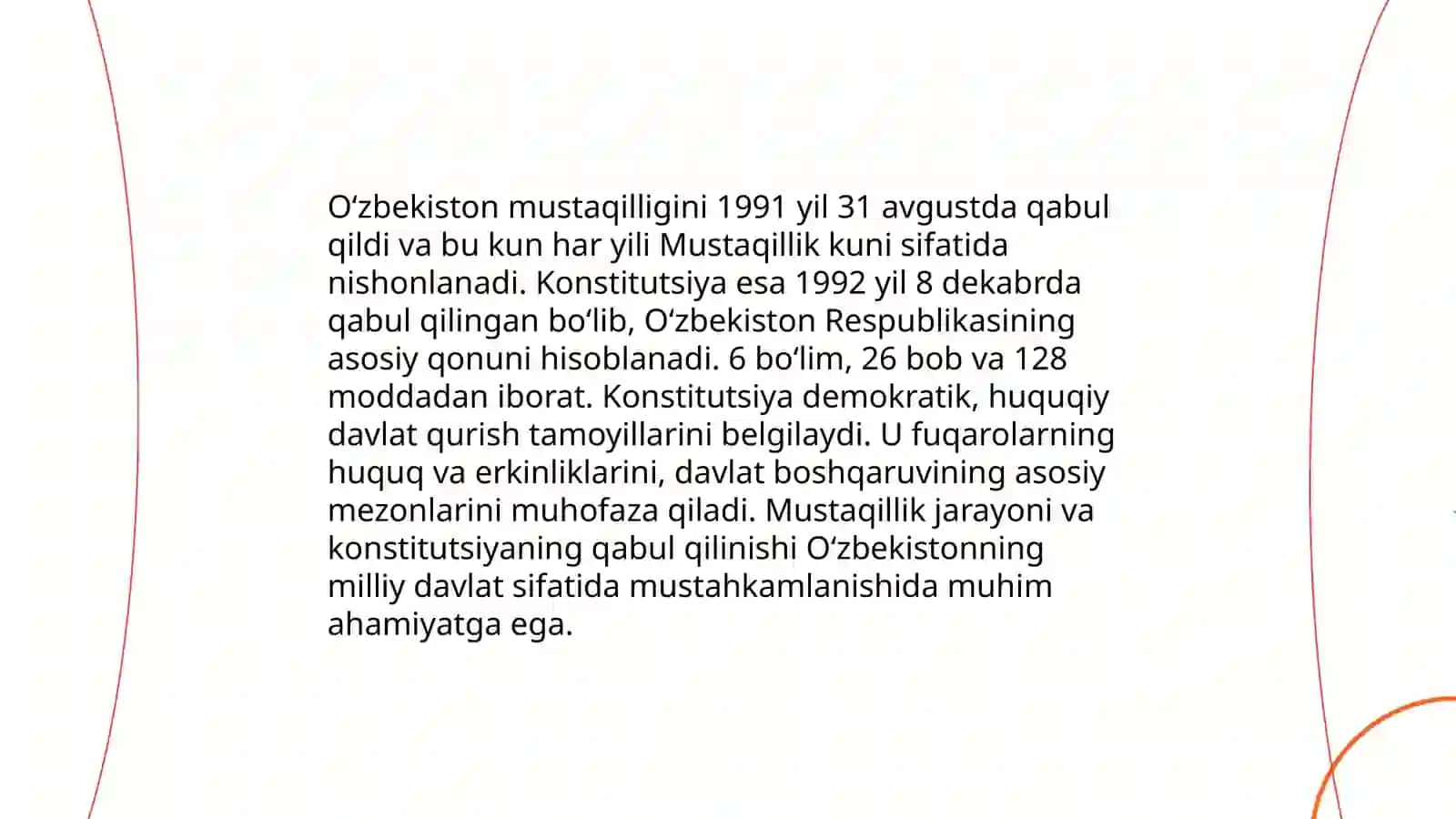 O'zbekiston Respublikasi Birinchi Konstitutsiyasi va uning òziga xos jihatlari 4