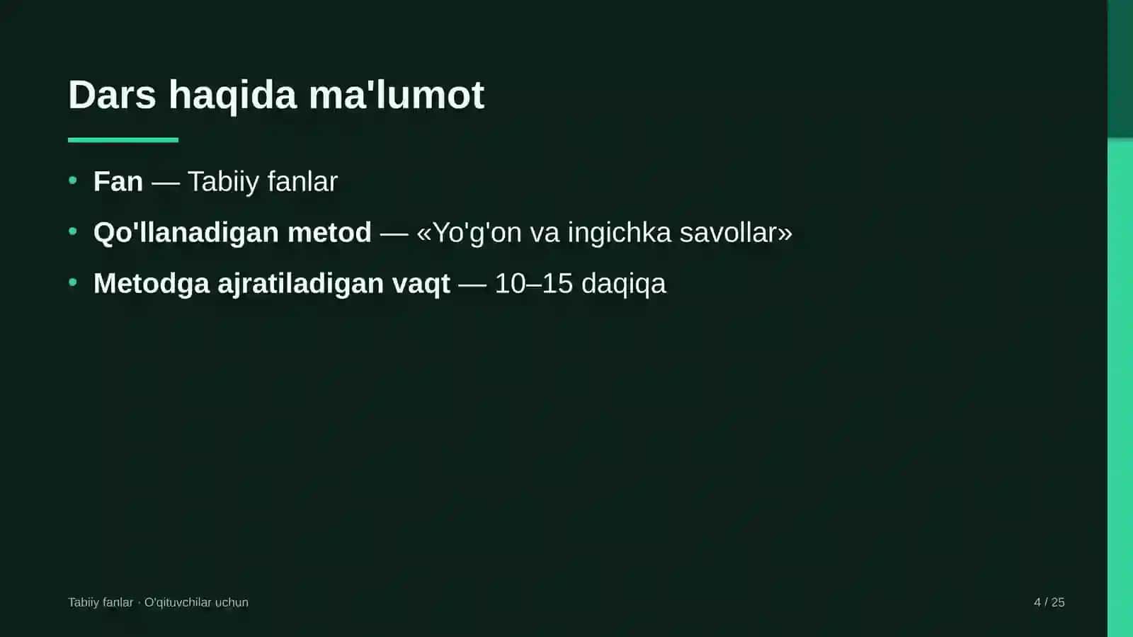 tabiiy fanlar darslarida yo'g'on va ingichka savollar metodidan foydalanish 6101 4