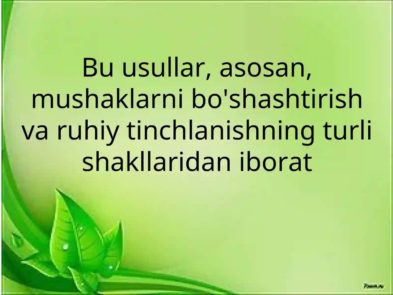 Relaksatsiya o’zini o’zi boshqarish 4