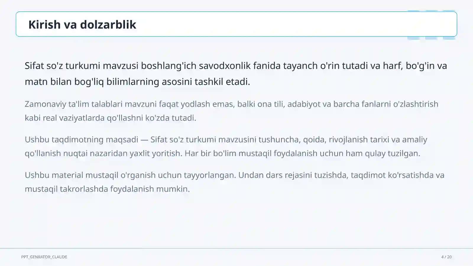 Ona tili va o'qish 3