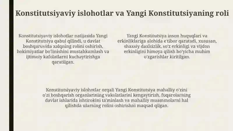 Yangi O'zbekiston: Xalqparvar va Insonparvar Davlat 4