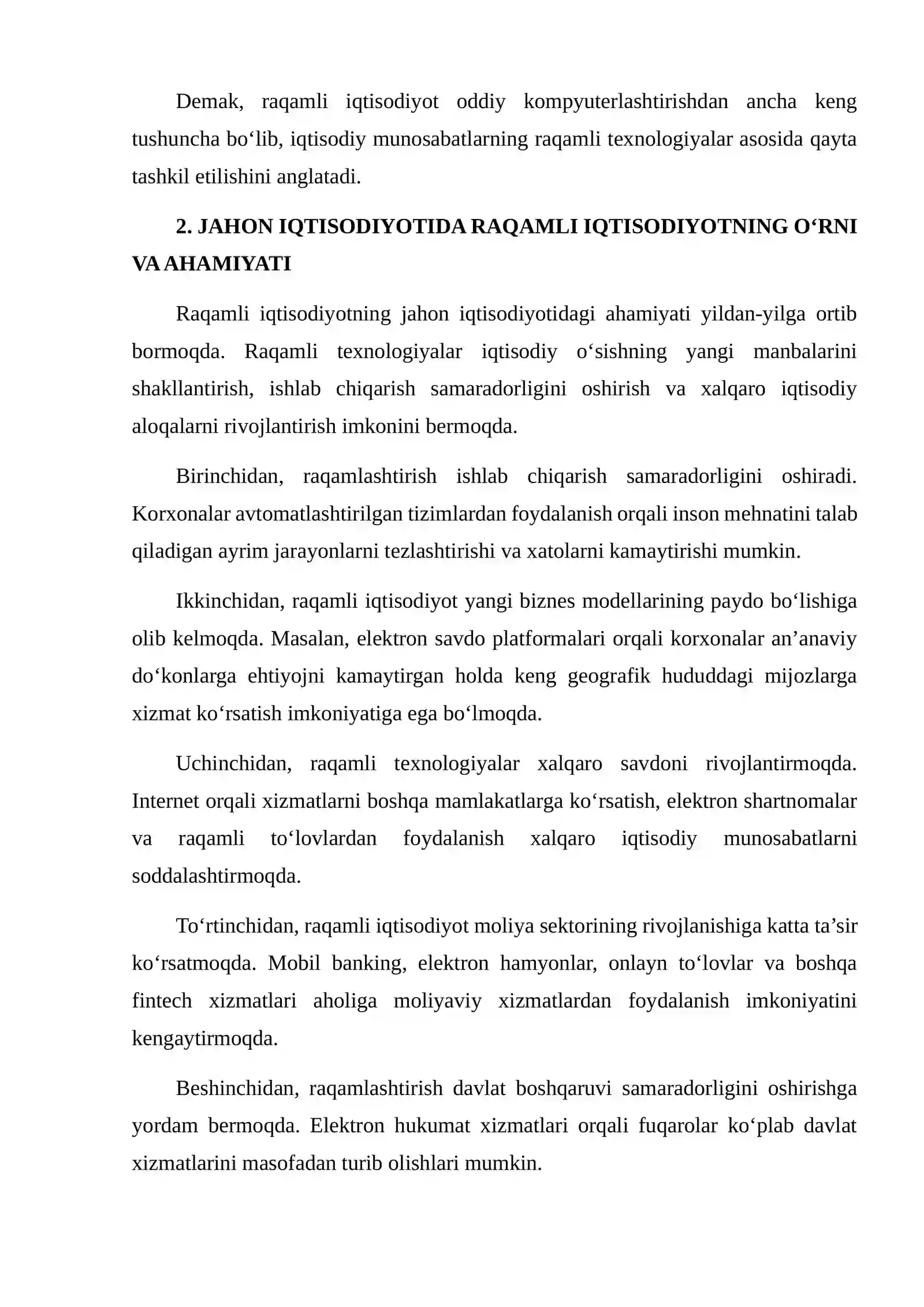 Jahon iqtisodiyotida raqamli iqtisodiyotning rivojlanish istiqbollarini o‘rganish 4
