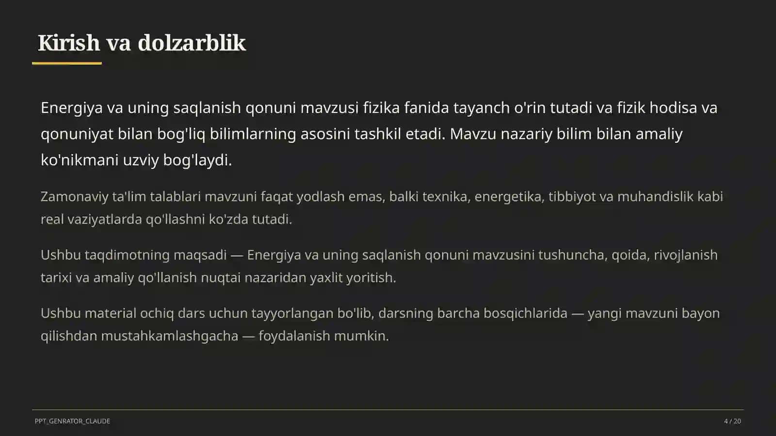 Energiya va uning saqlanish qonuni (7-sinf) 4