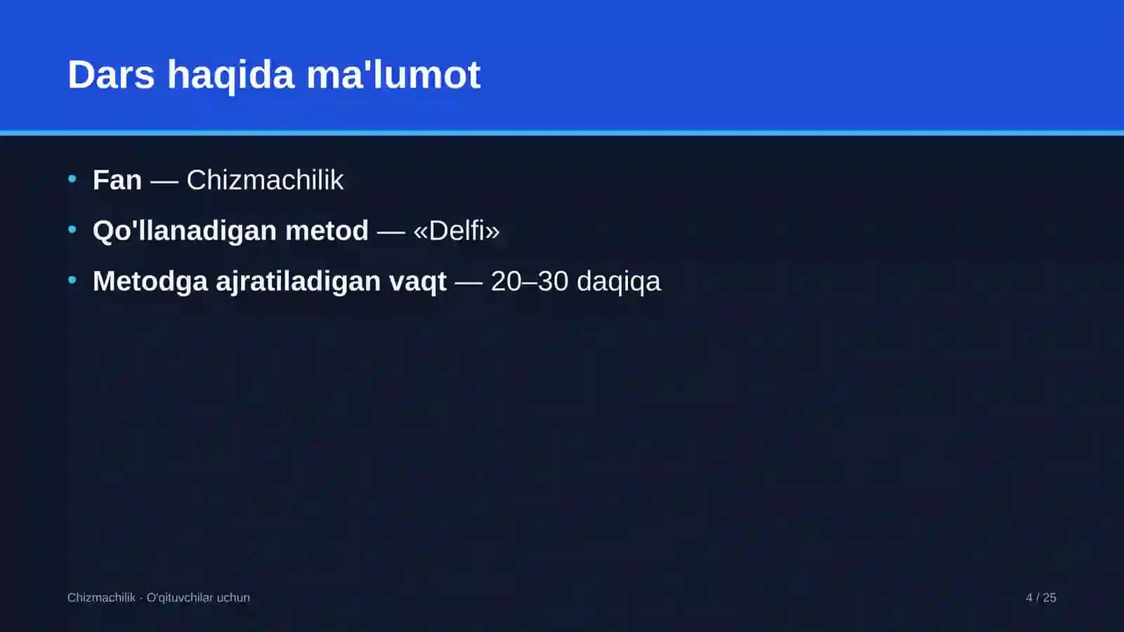 chizmachilik darslarida delfi metodidan foydalanish 7832 4