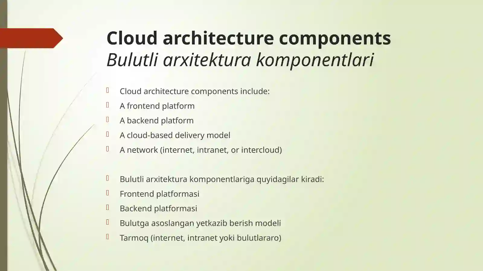 Architectural styles for cloud applications 4