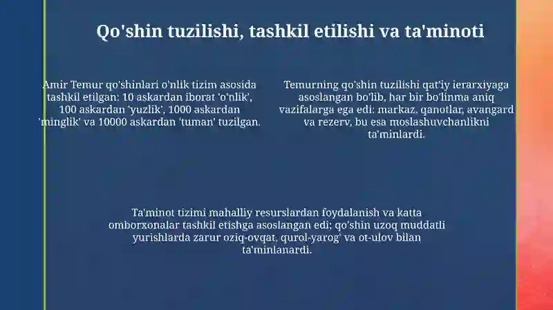 Amir Temurning harbiy san'ati 4