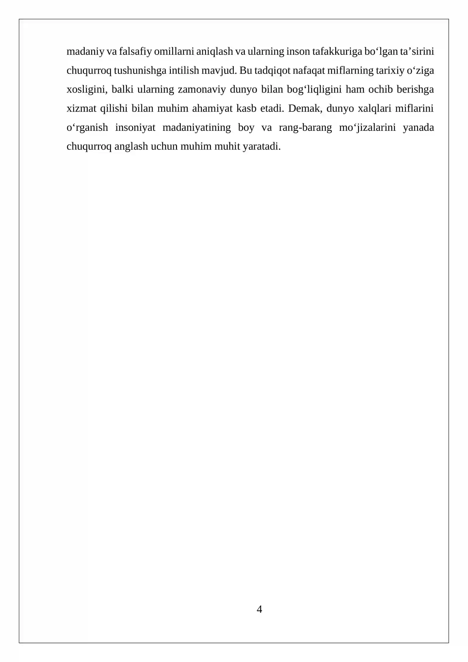Dunyo xalqlari miflari referat 4