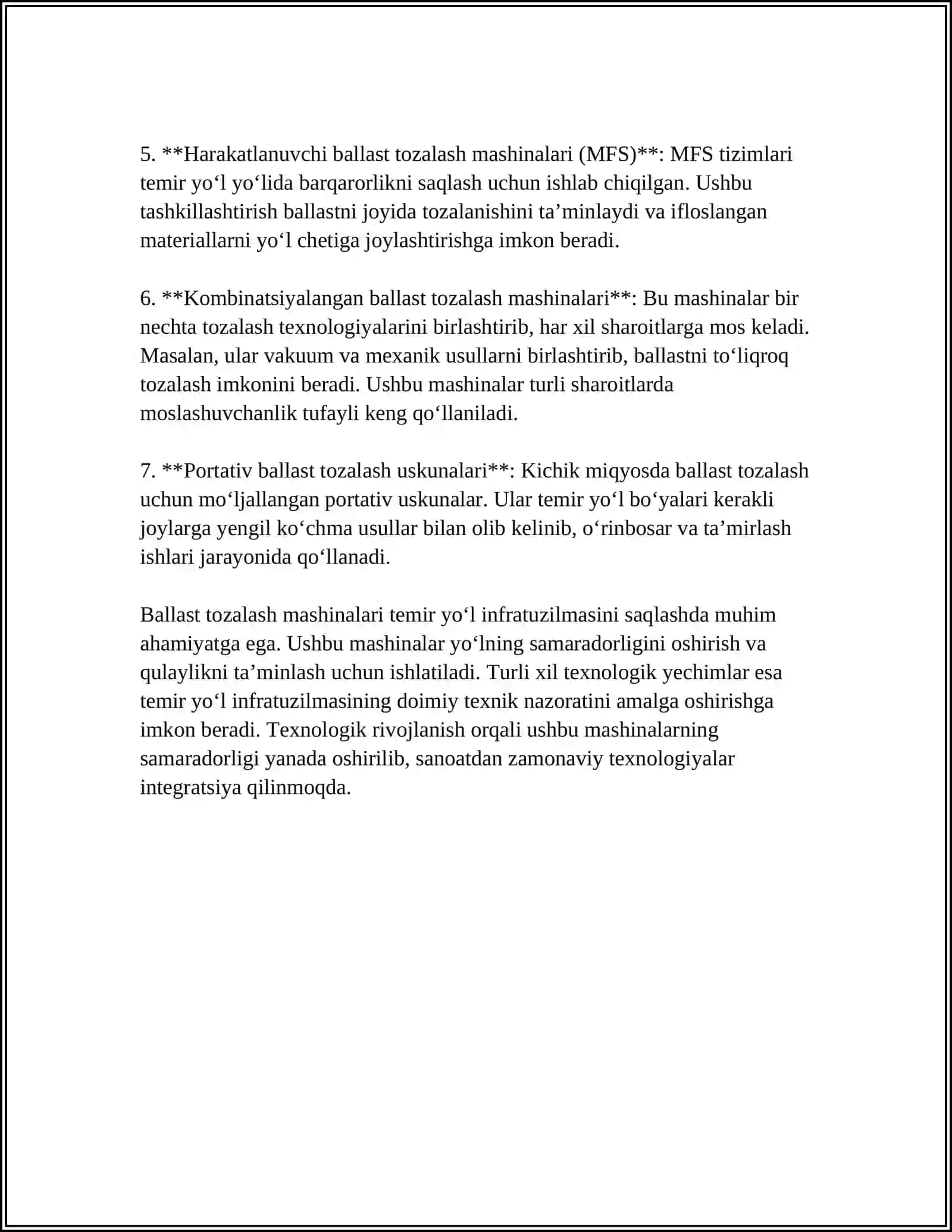 BALLAST PRIZMALARNI TOZALASH MASHINALARI 4
