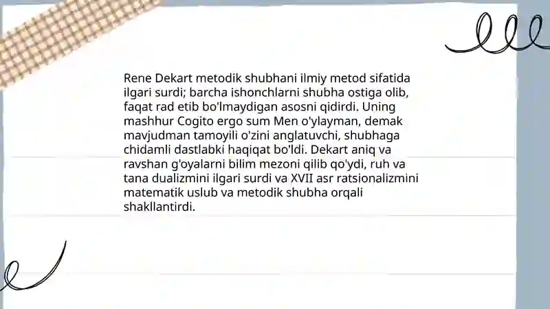 XVII asrda Yevropada ratsionalizm 4