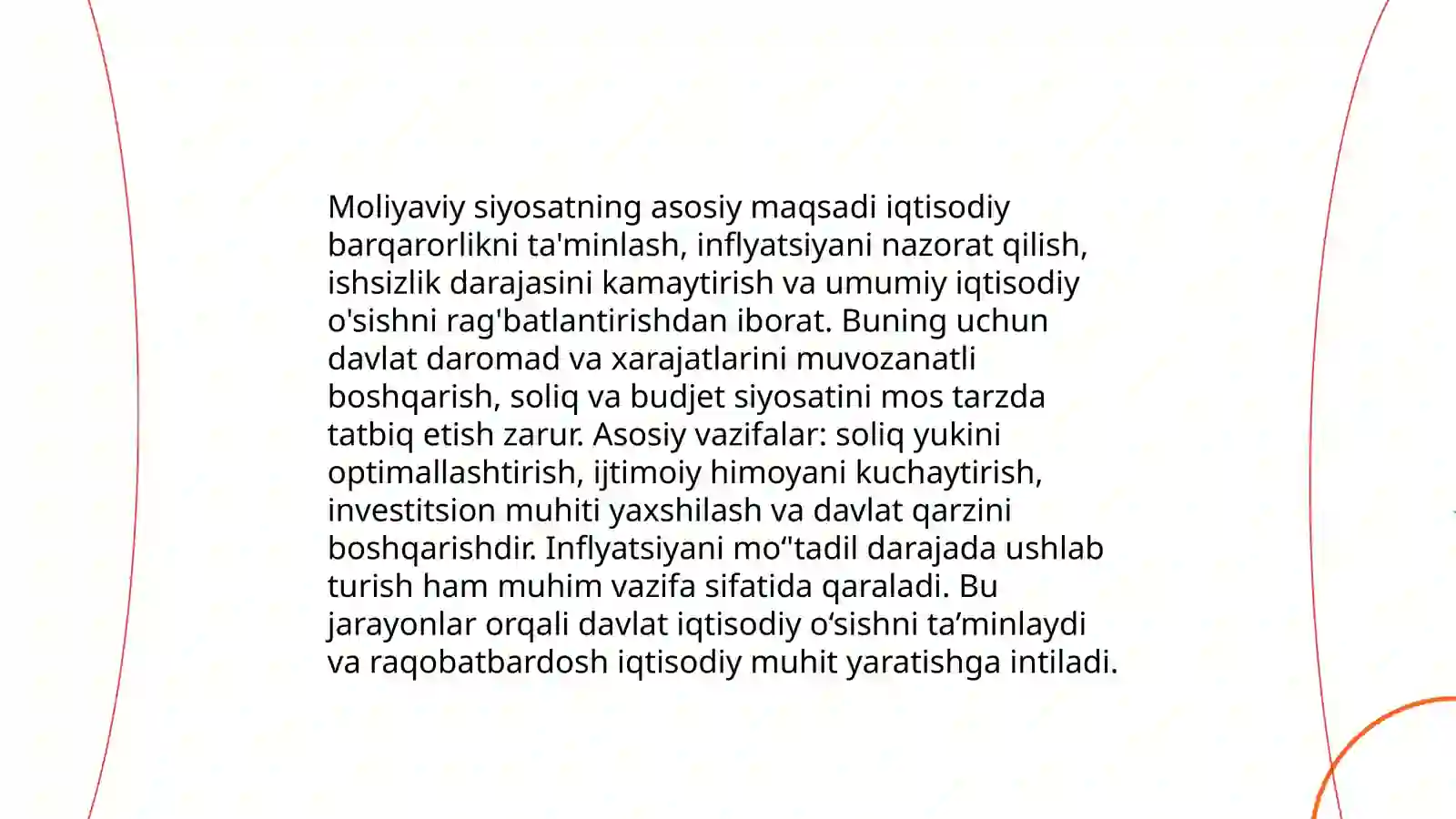 Moliya tizimi va Moliyaviy siyosat 4