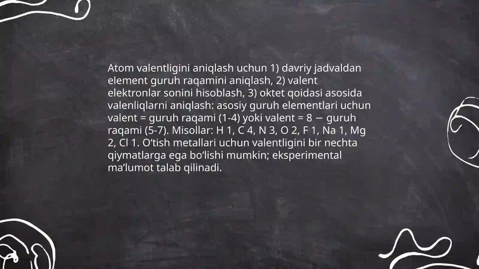 Valentlikka oid mashqlar 4