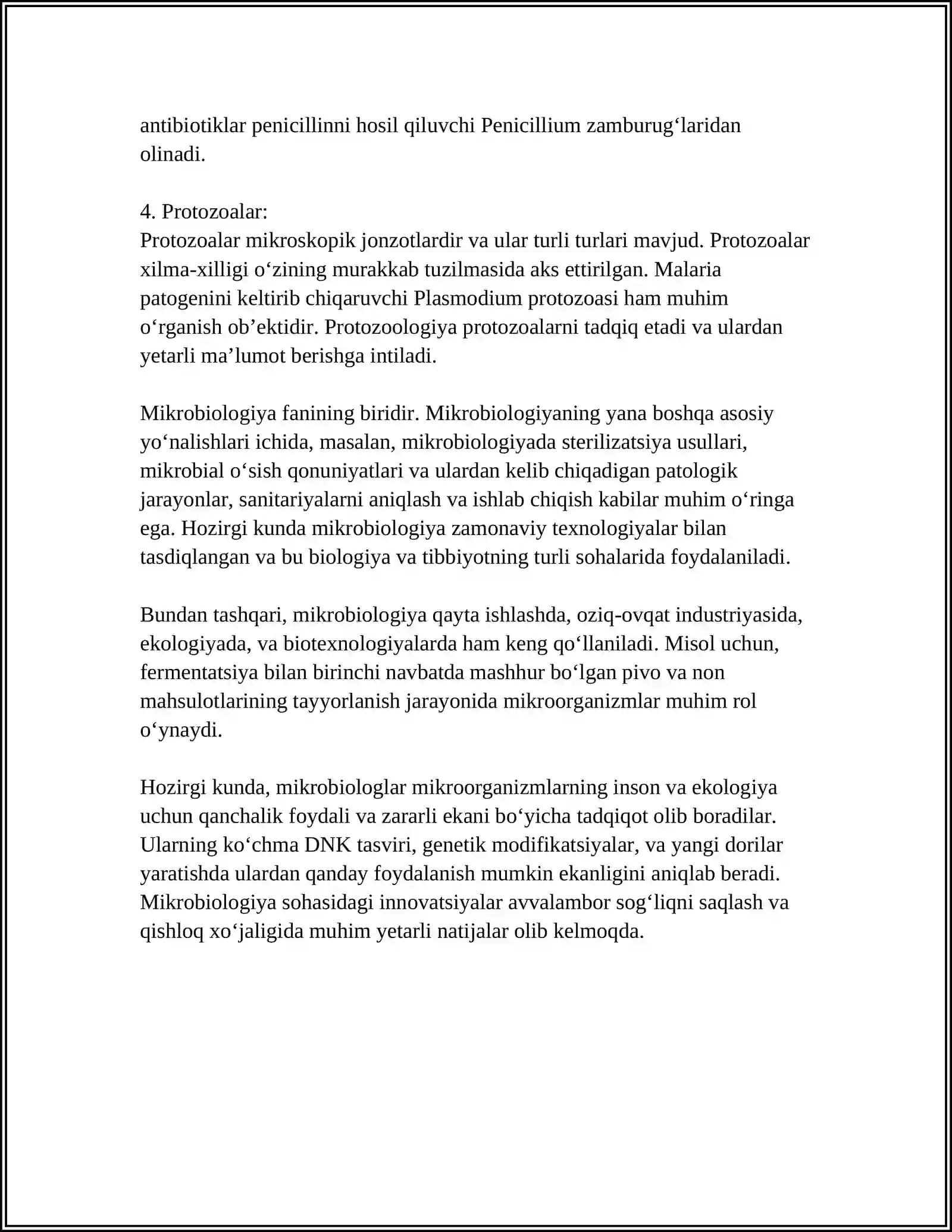 MIKROORGANIZMLARDAN ZARUR MODDALARNI SINTEZLAB OLISH 4