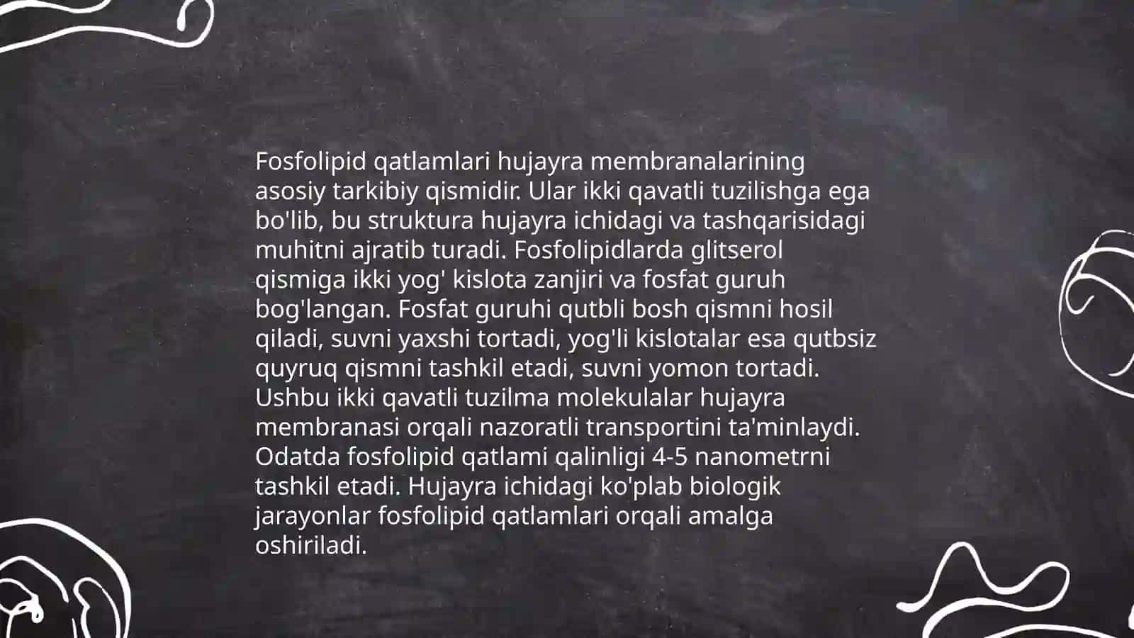 Hujayra membranasining tuzilish asoslari 4