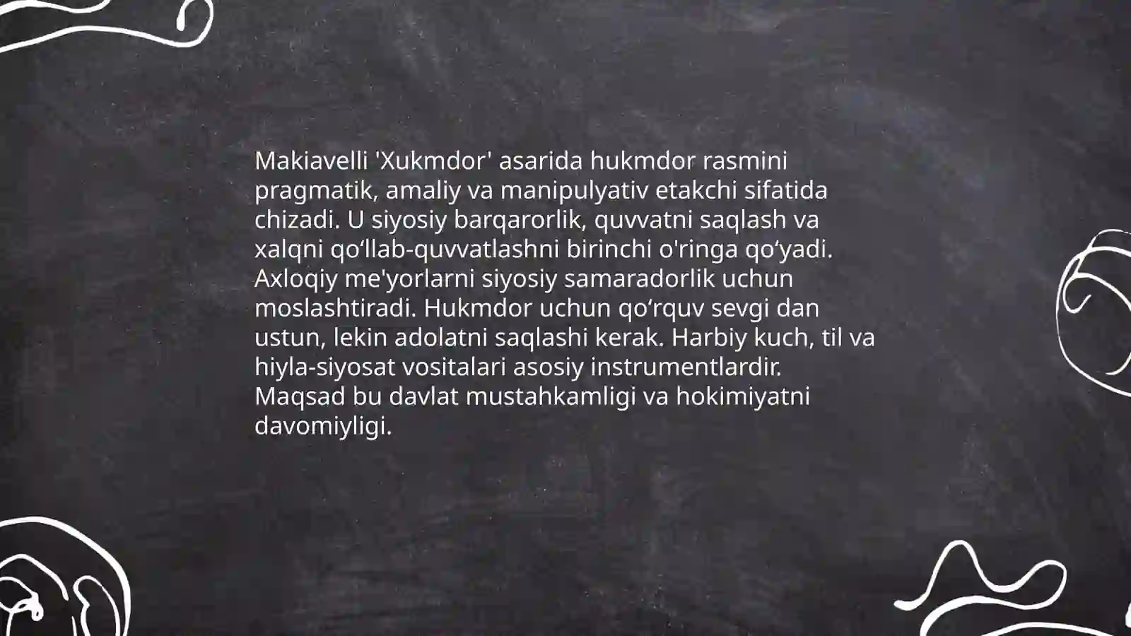 Makiavellining “Xukmdor” asari 4
