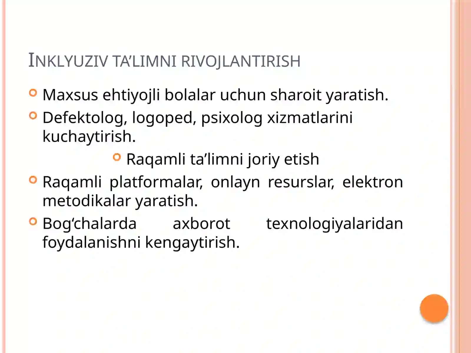 Maktabgacha ta’lim tizimini rivojlantirishning ustuvor yo‘nalishlari 4