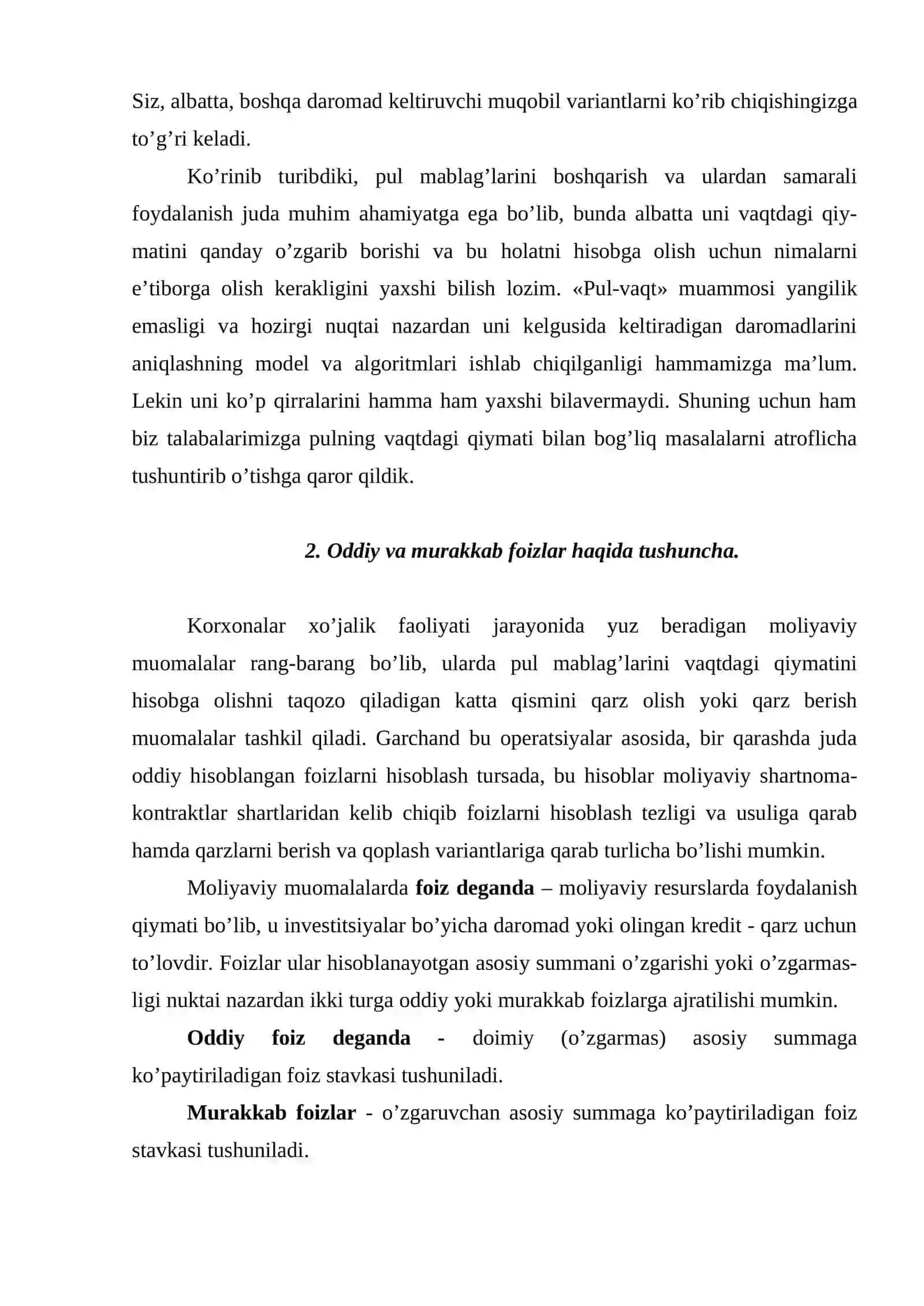 Moliyaviy resurslarni vaqtdagi qiymati haqida tushuncha 4