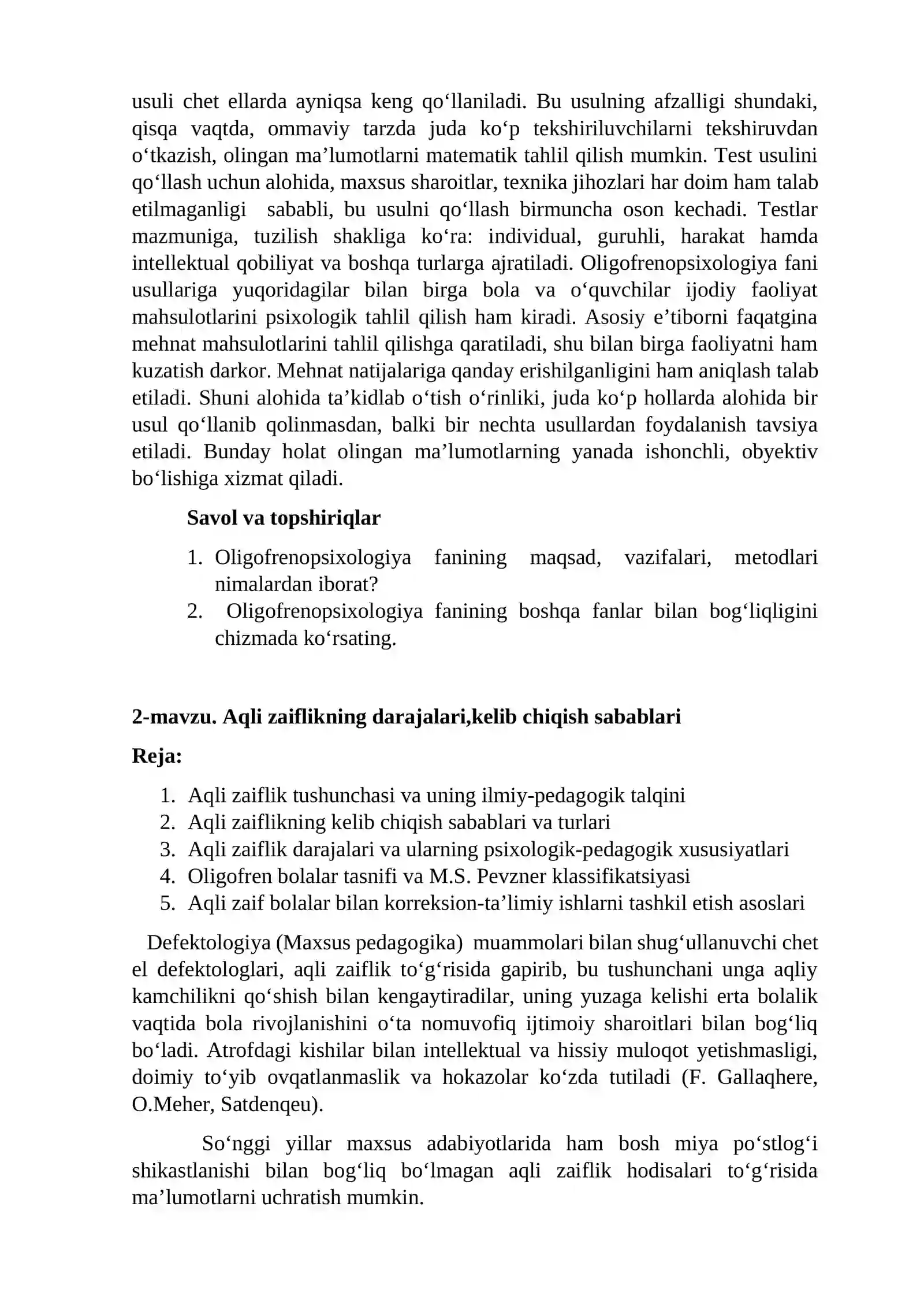 OLIGOFRENOPSIXOLOGIYA FANINIDAN 4