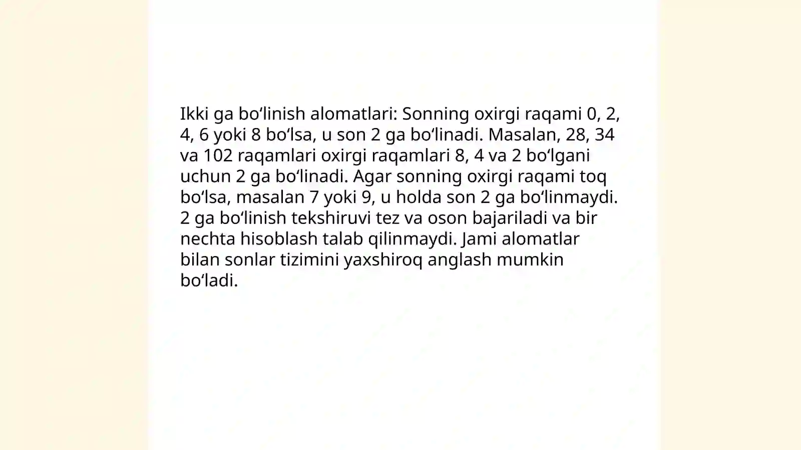Bo'linish alomatlari 4