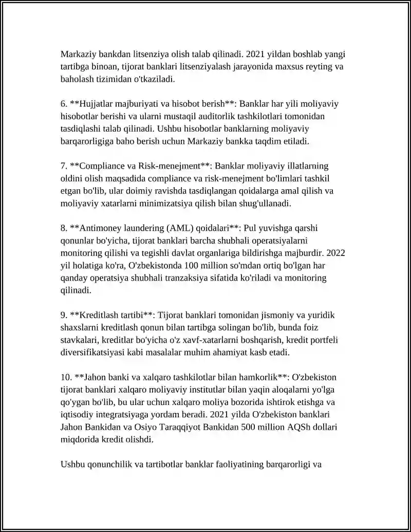 BANKLARDA BUXGALTERIYA HISOBINING HUQUQIY ASOSLARI 4