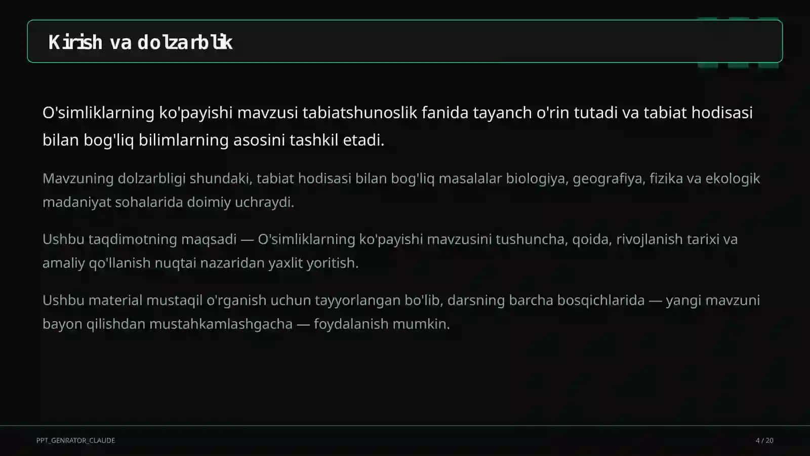 O'simliklarning ko'payishi (3-sinf) 4