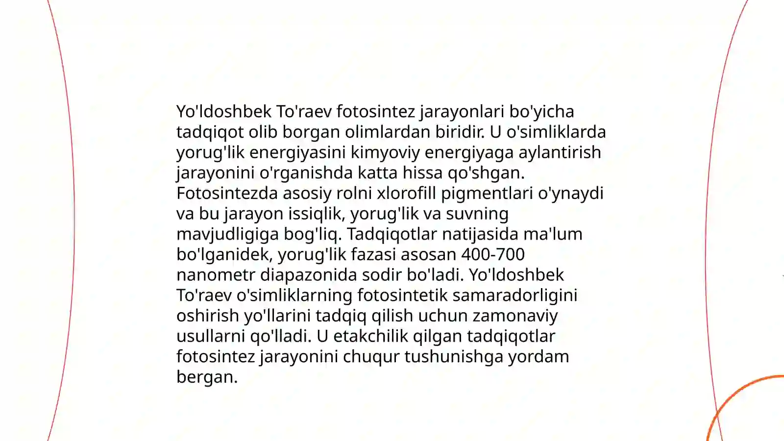 Òsimliklar fiziologiyasiga hissa qo'shgan òzbek olimlarini olib borgan ilmiy tadqiqot ishlari Shahzoda Rahimjonova 4