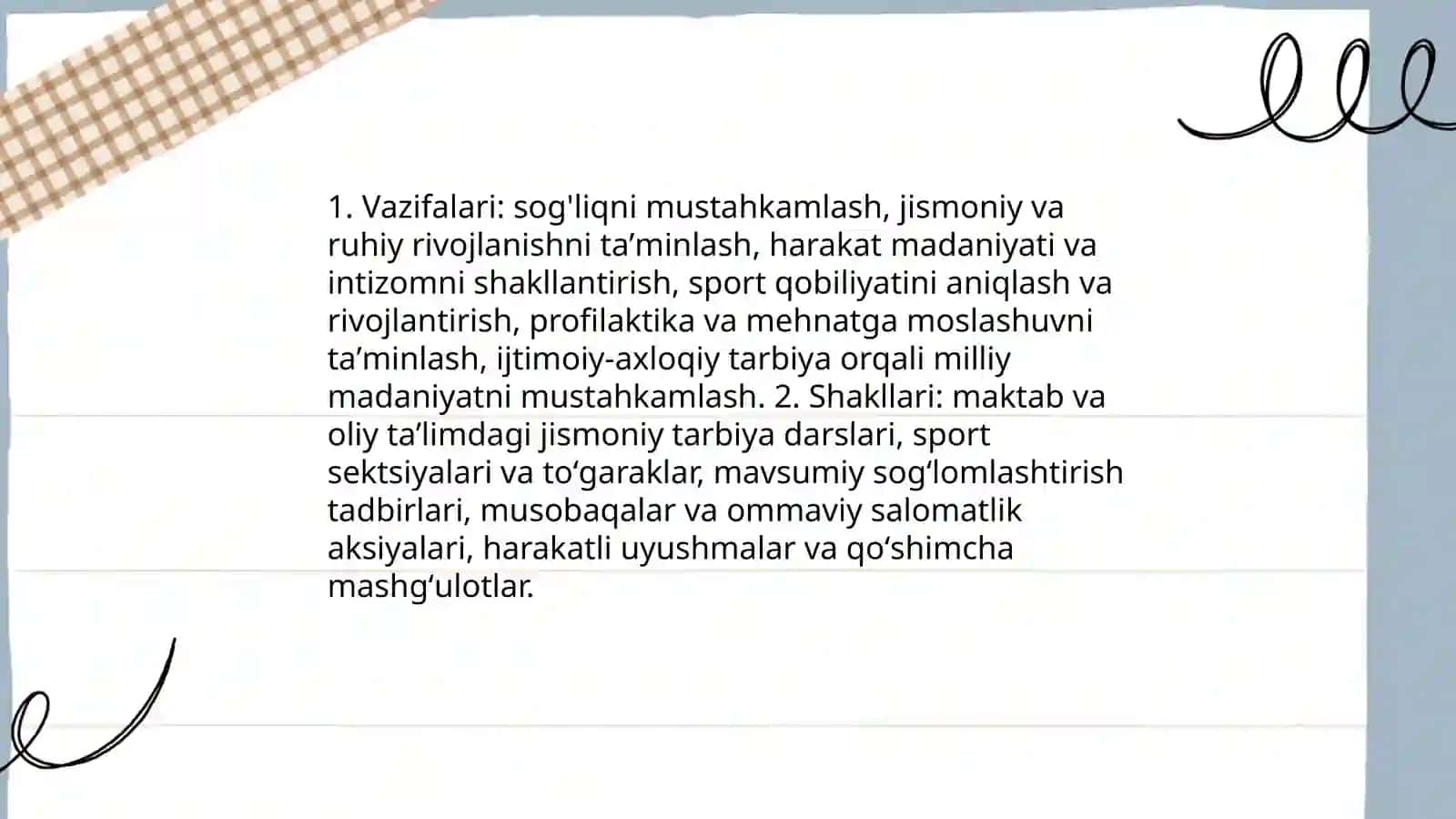 Jismoniy madaniyatning jamiyatdagi vazifalari va shakllari 4
