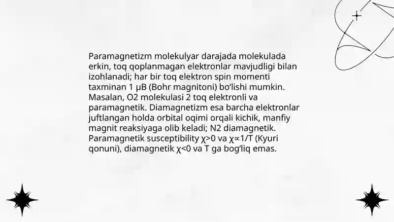 Molekulalarning magnit xususiyati 4