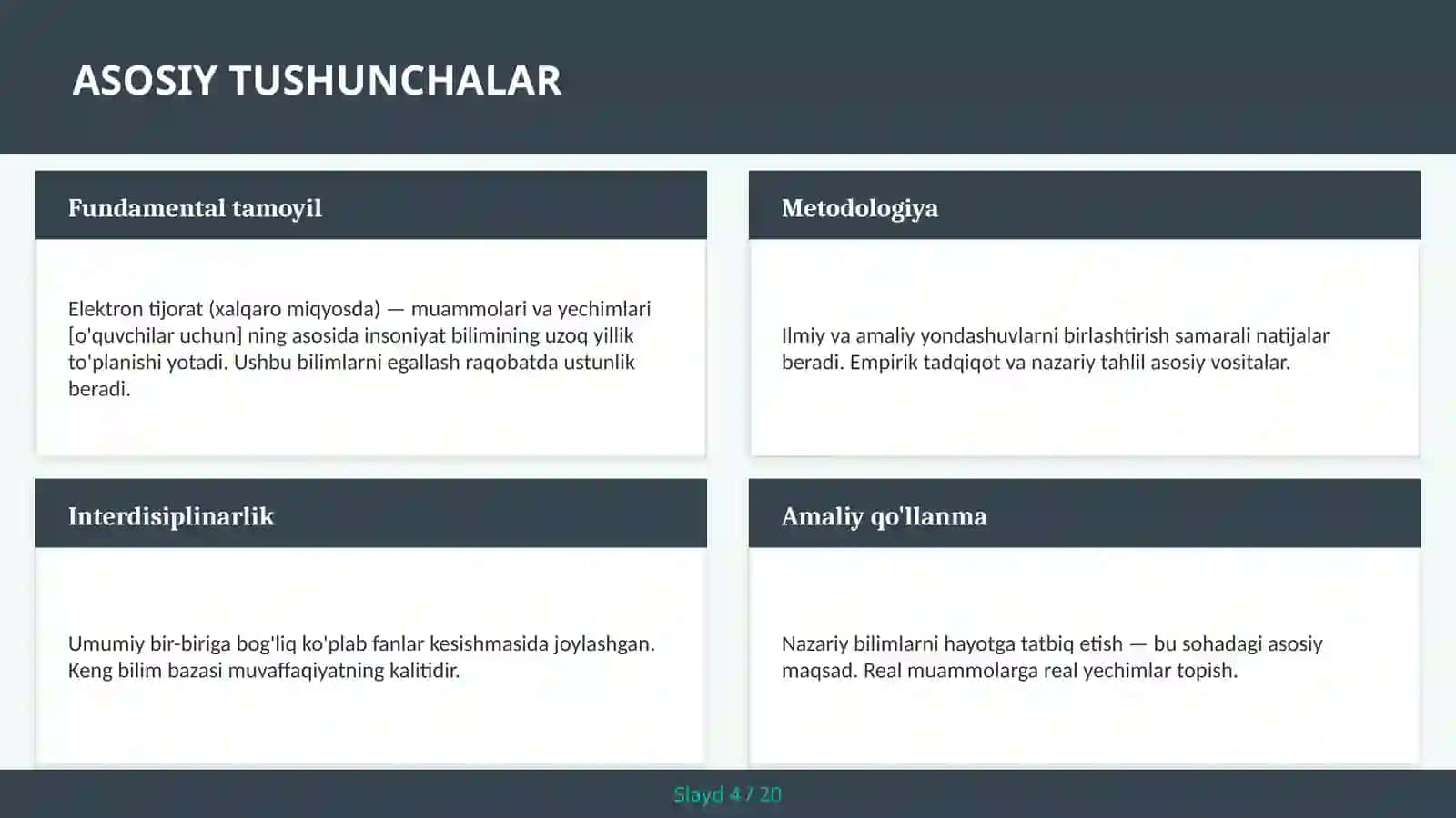 Elektron tijorat (xalqaro miqyosda) — muammolari va yechimlari [o'quvchilar uchun] 4