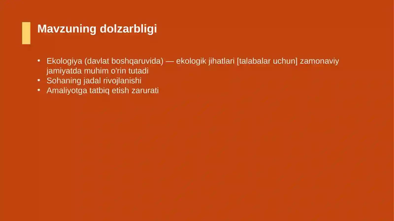 Ekologiya (davlat boshqaruvida) — ekologik jihatlari [talabalar uchun] 4