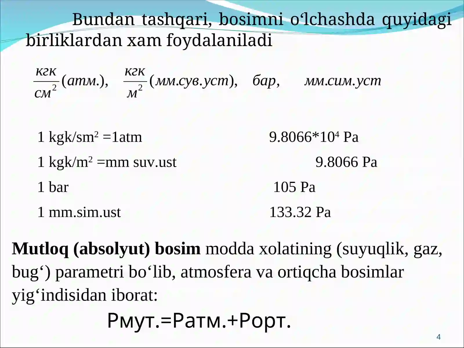 BOSIMNI O‘LCHASH VA NAZORAT QILISH 4