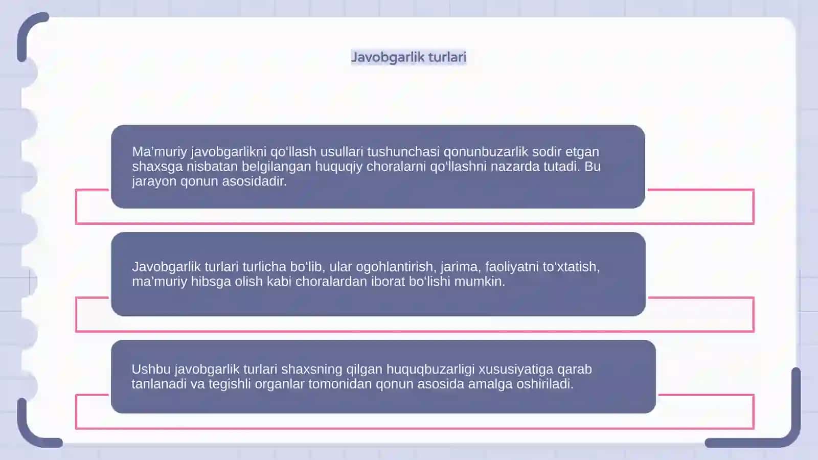 Ma'muriy javobgarlikni qo'llash usullari 4