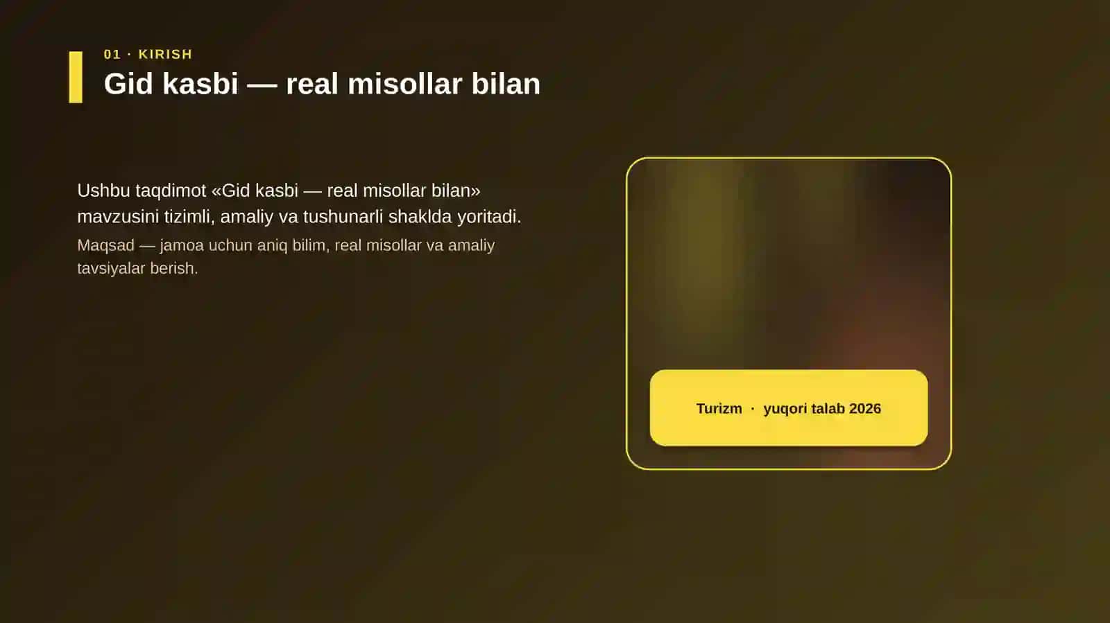 Gid kasbi — real misollar bilan 1
