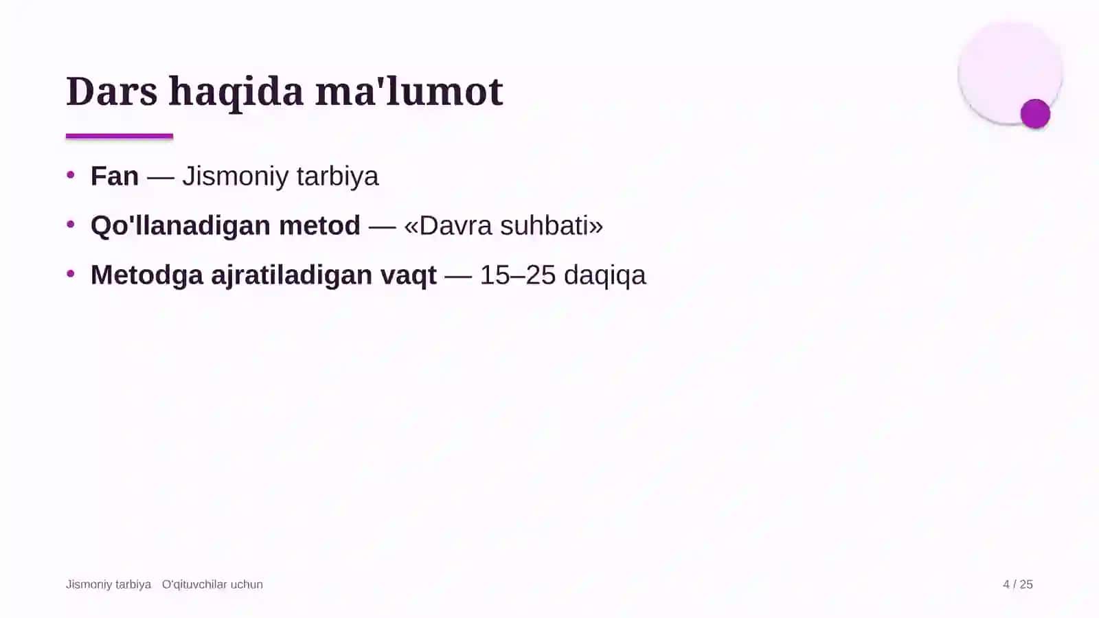 jismoniy tarbiya darslarida davra suhbati metodidan foydalanish 9626 4